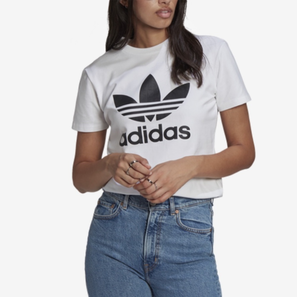 Adidas White Trefoil Top